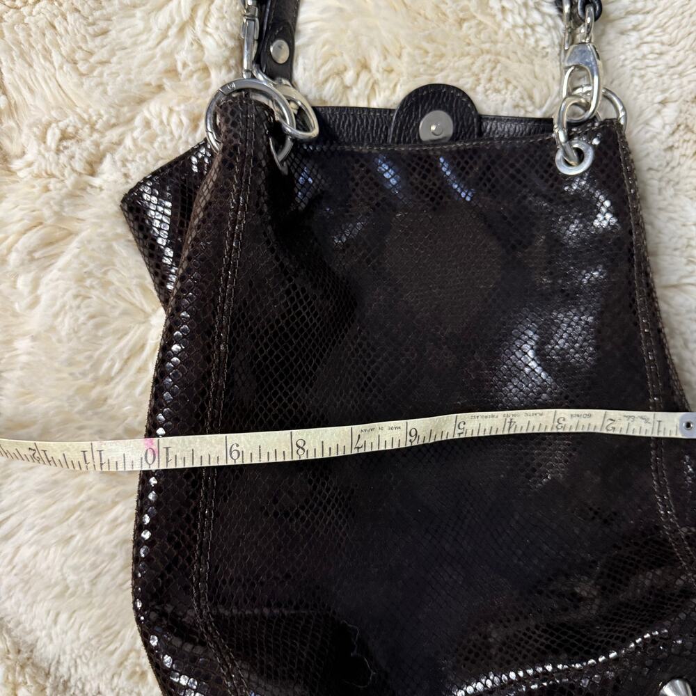 Valentino Python Embossed Leather Shoulder Bag Br… - image 3